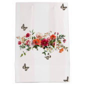 Rosa Floral Butterfly Mittlere Geschenktüte (Rückseite)