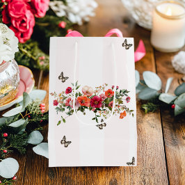 Rosa Floral Butterfly Mittlere Geschenktüte