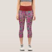Rosa Floral Capri Leggings (Vorderseite)
