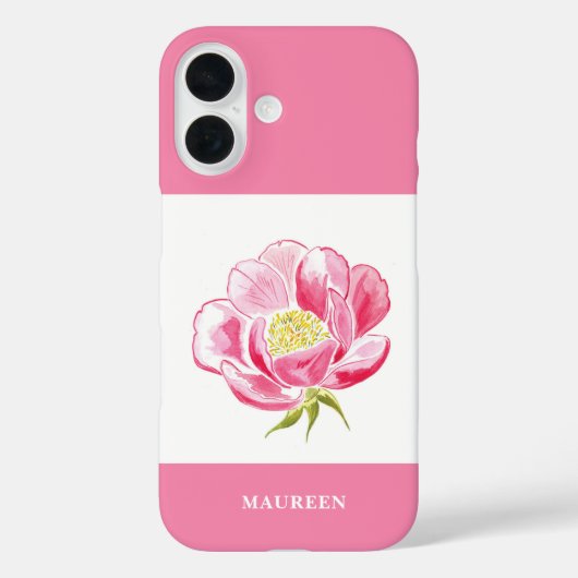 Rosa Floral Case-Mate iPhone Hülle (Rückseite)