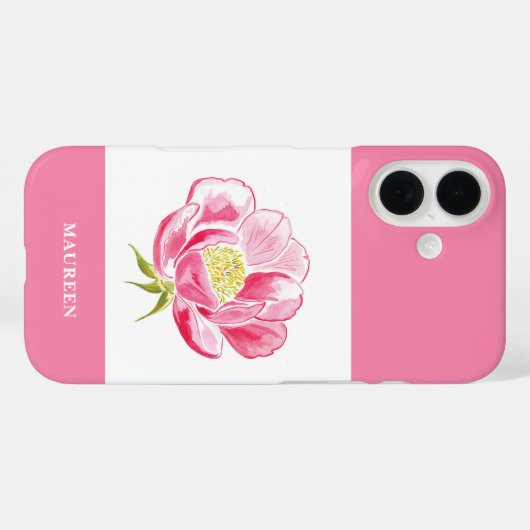 Rosa Floral Case-Mate iPhone Hülle (Rückseite (Horizontal))
