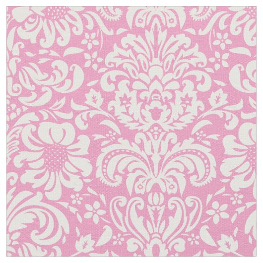Rosa Floral Damask Stoff (Nahaufnahme)