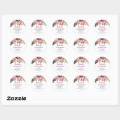 Rosa Floral | Danke Brautparty Stickers (Blatt)