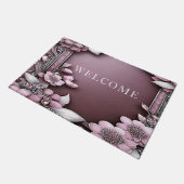 Rosa Floral Doormat Fußmatte (Schrägansicht)
