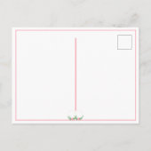 Rosa Floral Einfache Farbe Save the Date Ankündigungspostkarte (Rückseite)