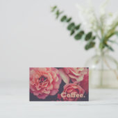 Rosa Floral einfacher Minimaler Kaffee| Style R Treuekarte (Stehend Vorderseite)