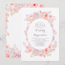 Rosa Floral | Elegantes Vintages Brautparty Einladung