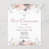 Rosa Floral Erste Einladungen aus dem Gemeinschaft (Vorderseite)