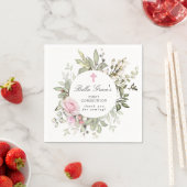 Rosa Floral Erste Kommune Serviette (Beispiel)