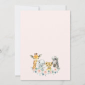 Rosa Floral Eucalyptus Safari Baby Dusche Einladung (Rückseite)