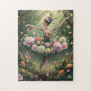 Rosa Floral Forest Ballerina Puzzle