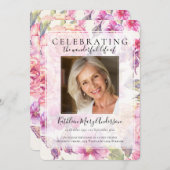 Rosa-Floral-Gedenkdienst Einladung (Vorne/Hinten)