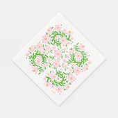 Rosa Floral (geht mit Bridal Butterfly) Servietten (Ecke)