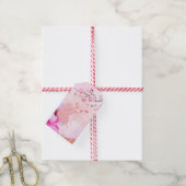 rosa floral geschenkanhänger (Mit Garn)