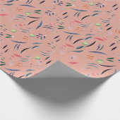 Rosa Floral Geschenkpapier (Ecke)