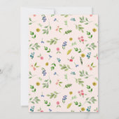 Rosa Floral Girl 1. Geburtstag Einladungen | FOTO (Rückseite)