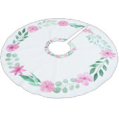 Rosa Floral Girly Elegante Prinzessin Polyester Weihnachtsbaumdecke (Schrägansicht)