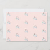 Rosa Floral Gold Cross Erste Kommune Dankeskarte (Rückseite)