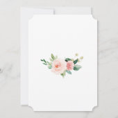 Rosa Floral Gold Diamond Erste heilige Kommune Einladung (Rückseite)