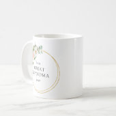 Rosa Floral Gold Krau Bestes Grandma Kaffeetasse (Vorderseite Links)