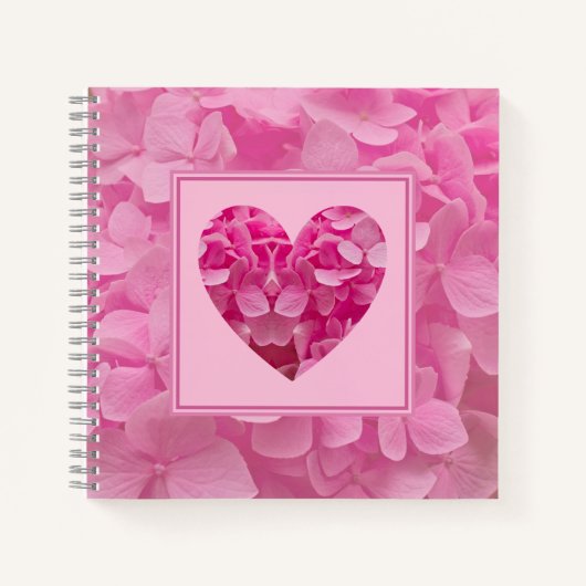 Rosa Floral Heart Journal Notizblock (Vorderseite)