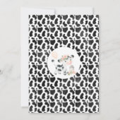 Rosa Floral Heilige Kuh Kuh Print Erstgeburt Einladung (Rückseite)