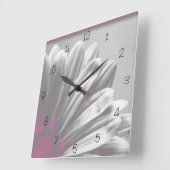 Rosa Floral Highlights Square Uhr (Winkel)