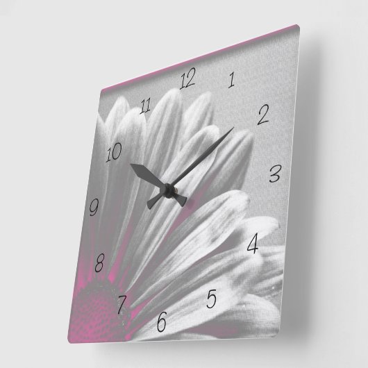 Rosa Floral Highlights Square Uhr (Winkel)