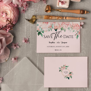 Rosa Floral Hochzeitsschuh Save-the-Date-Karte Save The Date