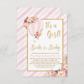 Rosa Floral Hot Air Ballon Bringen Sie eine Book C Begleitkarte (Vorne/Hinten)