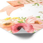 Rosa Floral Hot Air Ballon Tiere Geburtsstadien Poster (Ecke)