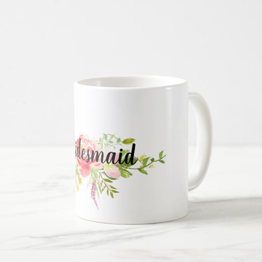 Rosa Floral Kaffeetasse (VorderseiteRechts)
