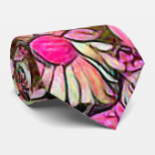 Rosa Floral Krawatte (Gerollt)