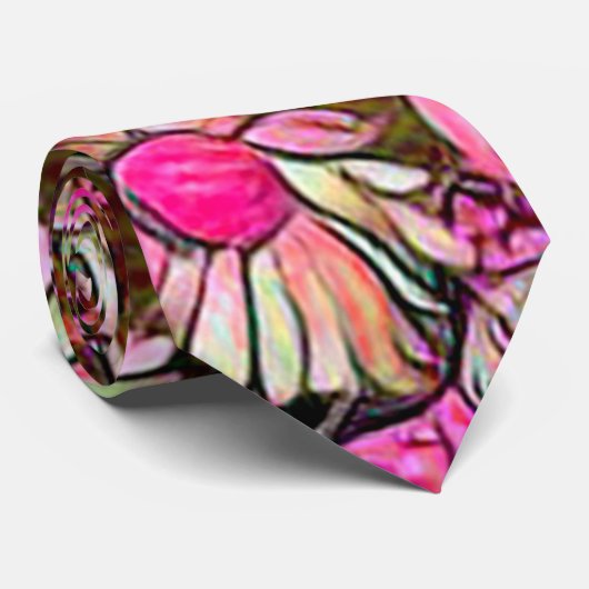 Rosa Floral Krawatte (Gerollt)