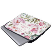 Rosa Floral Laptopschutzhülle (Vorne Knopf)