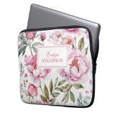 Rosa Floral Laptopschutzhülle (Vorderseite Links)