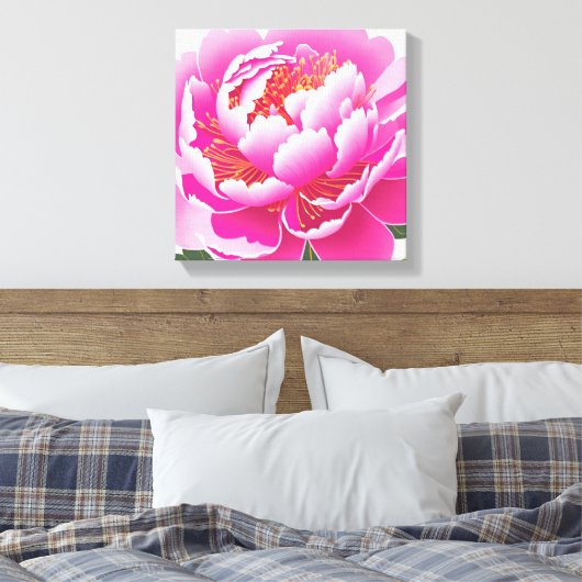 Rosa Floral Leinwanddruck (Insitu (Schlafzimmer))