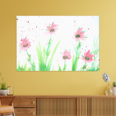 Rosa Floral Leinwanddruck (Insitu (Wohnzimmer))