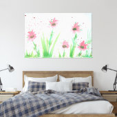 Rosa Floral Leinwanddruck (Insitu (Schlafzimmer))
