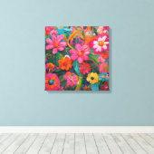 Rosa Floral Leinwanddruck (Insitu (Holzboden))