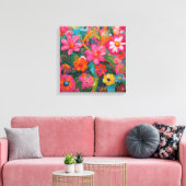 Rosa Floral Leinwanddruck (Insitu (Wohnzimmer))
