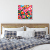 Rosa Floral Leinwanddruck (Insitu (Schlafzimmer))