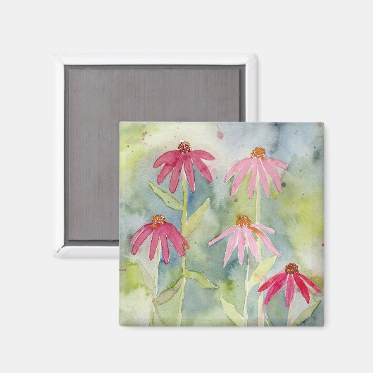 Rosa Floral Magnet (Vorderseite/Rückseite)