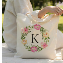 Rosa Floral mit Monogramm