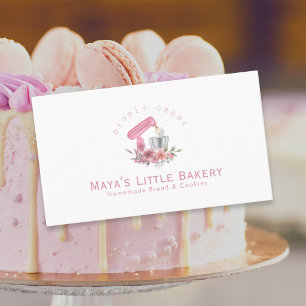 Rosa Floral Mixer Bäckerei Konditorei Chef Visitenkarte