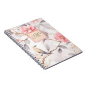 Rosa Floral Monogram Notebook Notizblock (Rechte Seite)