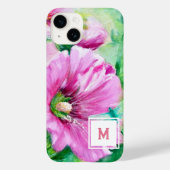 Rosa Floral Monogramm Case-Mate iPhone Hülle (Rückseite)