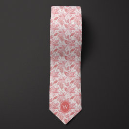 Rosa-Floral-Monogramm Krawatte