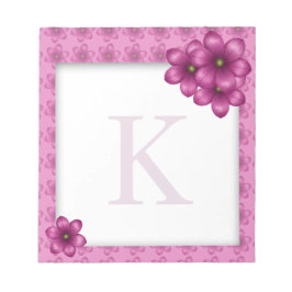 Rosa Floral Monogramm Notizblock