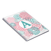 Rosa Floral Monogramm Notizblock (Rechte Seite)